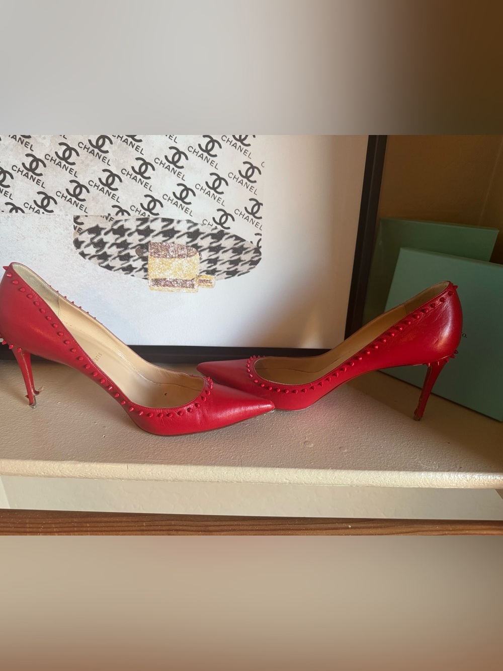 Christian Louboutin Red Spike Heels